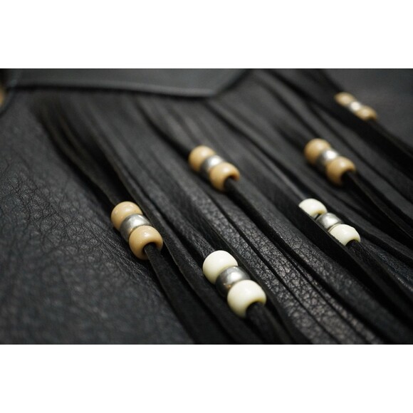 Vintage S.P. Leathers Buffalo Nickel Fringe Leather Biker Vest USA - Picture 9 of 16